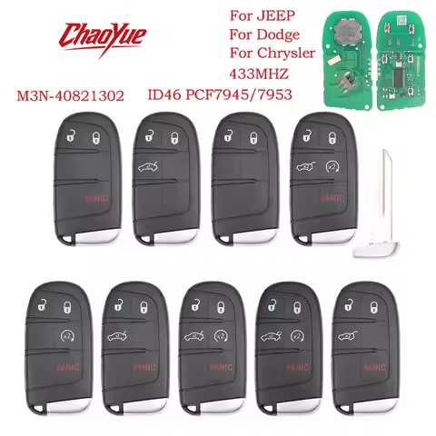 ChaoYue4A PCF7953M M3M-40821302 433MHz Smart Car Remote Key 68155686AA/AB/AC For Chrysler 200 300 Do