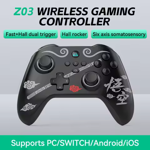 Z03 For PS4/PS3 Wireless Gaming Controller for Switch/PC/iOS/Android Double Hall Joystick 6-Axis Gyr