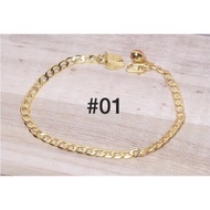 916-24K Fashion Korea Hand Ankle Leg Gold Bracelet Jewellery Gelang Tangan Kaki Emas