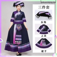 Minority Ethnic Costume March Three Strong Ethnic Adult Guangxi Strong Ethnic Costume Ethnic Family 