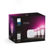 Philips Hue ชุดเริ่มต้นสุดคุ้ม หลอดไฟอัจฉริยะ16ล้านเฉดสี 3หลอด ใหม่ 9.5W 1055Lumen ขั้ว E27 ฟรี Hue 