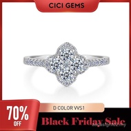 CICI GEMS 1.3CT Moissanite Ring Lucky for Women D VVS1 18K Gold Plated Lab-Created Hypoallergenic We