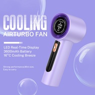 High Speed Cooling Turbo Portable Fan 6000mAh Digital Display 100 Level Adjustable Mini Fan