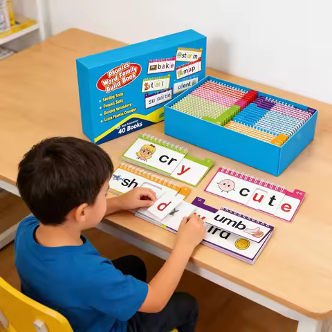 40 Read and Rhyme Flip Books Learn To Read Phonics Flash Cards Kindergarten Reading Books for Kids H