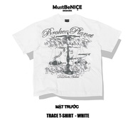 Trace White DEDARK T-shirt for men/women 300gsm T shirt men T shirt