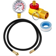 Air Tank Repair Kit W/Safety Valve, Pressure Gauge And 4 Feet Air Tank Hose Assembly Kit For Portabl