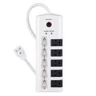 PowerSync 群加 TS5X9018 五開五插防雷擊旋轉插座延長線 1.8M 白 3孔延長線