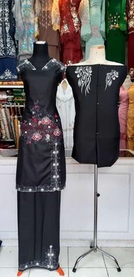 Bahan/Bakal Baju Kurung Bordir Couple/ Baju melayu bordir