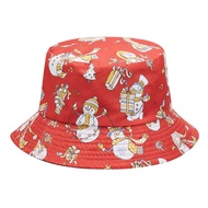 Christmas Bucket Hats Outdoor UV Protection Wide Brim Fishermen Hats Sun Caps for Men Women