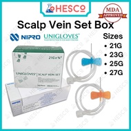Scalp Vein Set Butterfly Needle 100pc — 21G 23G 25G 27G Infusion Set Sterile IV Drip Unigloves Nipro