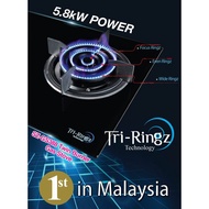 Senz Tri-Ringz Twin Burner 6.4kW Gas Stove  SZ-GS388