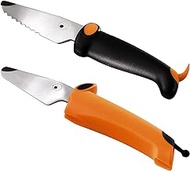 Kuhn Rikon KinderKitchen Children’s Knife, Set of 2 - With Straight and Serrated Blade, Orange &amp; Black