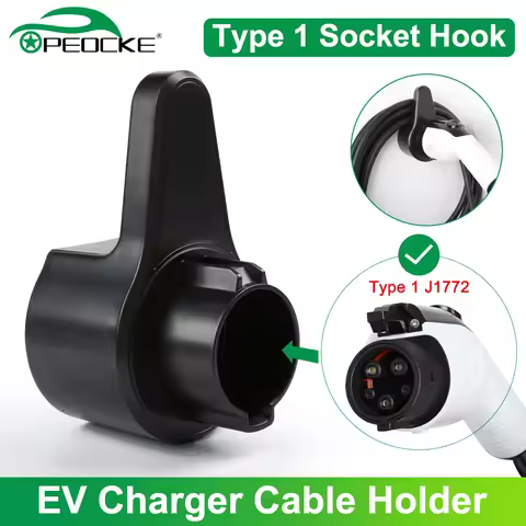 Peocke EV Charger Holder for Electric Car Charging Cable Type 1 J1772 Connector Socket Plug Wallbox 