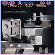 LEMONTRE Square Tube Connector, 40*40mm galvanizing Pipe Fixed Joint, Rack solderless Fixed Pipe Cla