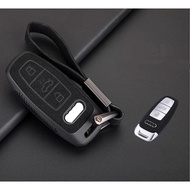 Car Suede Leather Key Case Holder Cover For Audi Q3 Q5 Q8 Q7 Sline C5 C8 A4 B6 B7 B8 B9 TT 80 S6 A1A