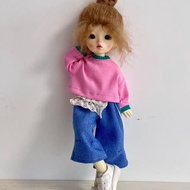 BJD doll pink casual outfit 1/6 size doll dopamine denim replacement outfit [doll not included]