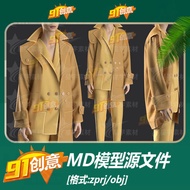 MD CLO3D Winter Women's Windbreaker Jacket with 3D Model Design - Source File