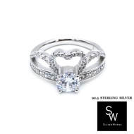 Silverworks R6379 Crown like Modern Engagement Ring