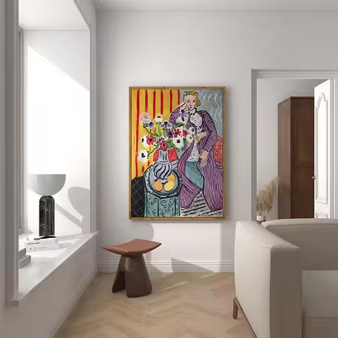 Matisse Print Elegant woman Vintage Wall Art colors Colorful Passionate decoration canvas poster in 