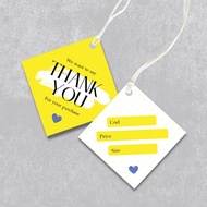 100 pieces of Clothing Tags, Clothes Hang Tags, Fashion Hang Tags Size 4,5x4,5cm With Holes, Materia