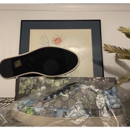 Authentic Gucci Bloom Supreme Blue Canvas Shoe UK8