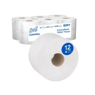 Kimberly Clark 12 rolls of 9996 Sheets Toilet Roll, 2 ply | Scott Control Centrefeed - 2 Ply Toilet 