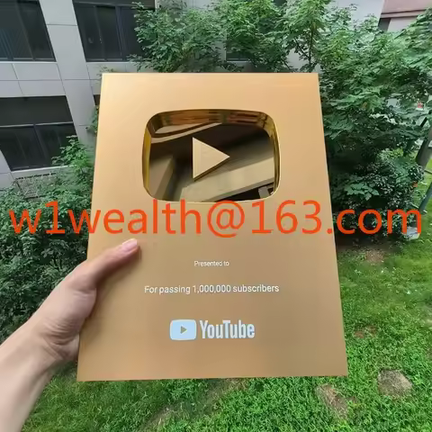 custom YouTube award Gold customized name YouTube play button award plaque