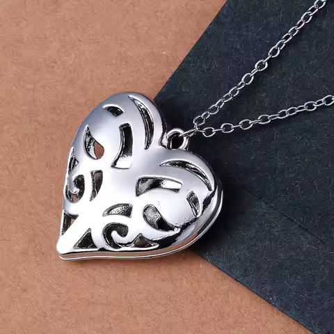 Hot The Vampire Diaries Necklace Originals Family Caroline Forbes Filigree Heart Locket Real Vervain