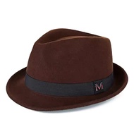 Mũ Bánh Heo Cổ Điển Mũ Phớt Fedora Bằng Len Rộng Vành Màu Đen Cho Nam Mũ Lưỡi Trai Panama Trilby Pan