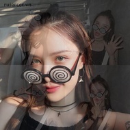 # ruierccc # New Cosplay Glasses Vertigo Pattern Funny Decorative Glasses Anime Dizzy Eyeglasses Bir