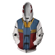 แฟชั่น Unisex 3D GUNDAM อะนิเมะพิมพ์เสื้อ Hoody แฟชั่น Hoodie Sweatshirts