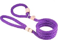 Alvalley Purple Sport Slip Lead with Leather Stop for Dogs Made of Strong Multifilament Rope (13mm X