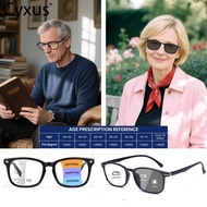 Cyxus Reading Glasses Photochromic 40Years+ AntiBlue Light Long Square Frame Multifocal Unisex  2041