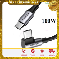 Cáp dữ liệu sạc nhanh 100W Type-C to Type-C bẻ góc 90 độ dài 05M Ugreen 20582 cao cấp