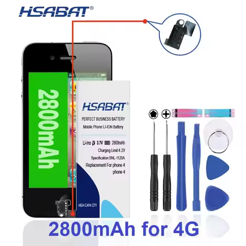 HSABAT 2800mAh Battery Use for iphone 4 for iphone4 for iphone 4G for iphone4G parcel within tools a