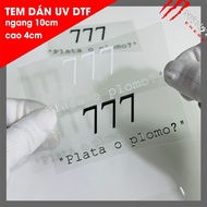 777 sticker (10cm wide, 4cm high) UV DTF MATERIAL