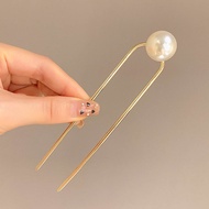 Pearl U-shaped Hairpin for Women 2024 New Chinese Style Metal Hair Stick Ancient Style Hanfu Hairpin Hair Accessories