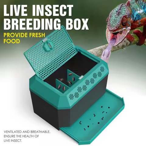 Live food storage box for lizards and chameleons, suitable for raising mealworms, crickets, Dubia co