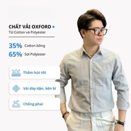 TUTO5 Menswear SMK02 striped Oxford shirt - premium Korean style long-sleeved Button Down shirt