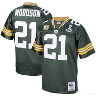 JS Green Bay Packers NFL Football Jersey Woodson Tshirt Top Jersey Retro Sport Tee Unisex Plus Size SJ