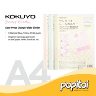 Kokuyo Easy Press Clamp Folder Binder A4 Klem Jilid Buku File Organizer Map Bening Dokumen