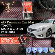 Top Carpet TOYOTA MARK X GRX130 ( 2012 - 2016 ) 6D PU Leather Car Carpet VIP Car Mat Floor Mat Alas 