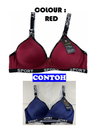 Bra Wanita Baju Dalam Spam tiada besi cup A/B penuh 36-42 / Jahitan Dengan Tulisan Sprot #369
