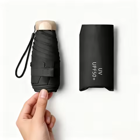Outdoor Mini Sun Umbrella UV Protection Ultralight Folding Five-fold Umbrella Sunshade Umbrella