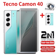 Spyproof Screen Protector For Tecno Camon 40 Pro Camon 40Pro 4G 5G 2025 Full Curved Privacy Tempered