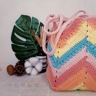 【BERAH】 Crochet Granny Square Bottom Gradient Bucket Bag-Handmade 【罗琦红颜】钩针渐变系方底单肩个性水桶包-手工编制