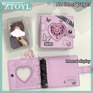 ZTOYL Fashion Sweet Lace Denim Style Mini Card Album Portable 3 Inch Photocard Binder Detachable Loo