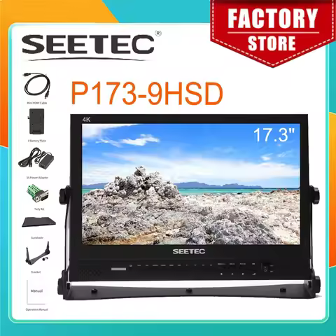 SEETEC 17.3" Broadcast Monitor P173-9HSD IPS 3G-SDI HDMI 4K Aluminum Design LCD Monitor 1920x1080 fo
