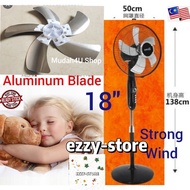 18 Inches Aluminum Blade 4 Speed Super Strong Wind Stand Fan Timer 1 Hr/Kipas Berdiri