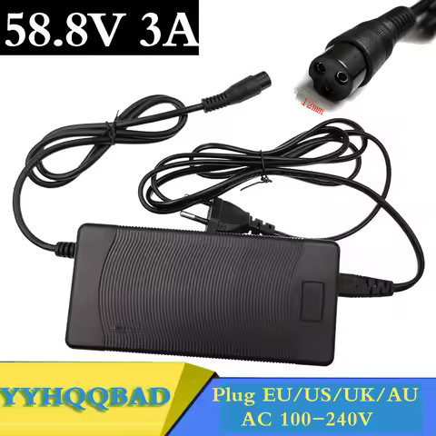 58.8V 3A Li-ion Battery Charger for 14S 50.4V 51.8V battery pack with GX16 3P Connector